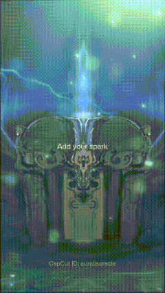Animated blue portal with a rising spark